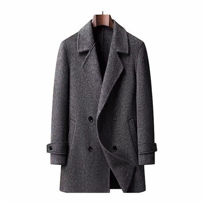Double Breasted Wool Blend Peacoat